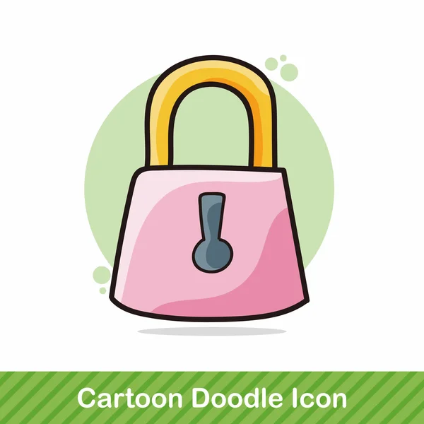 Lock doodle vectorillustratie — Stockvector