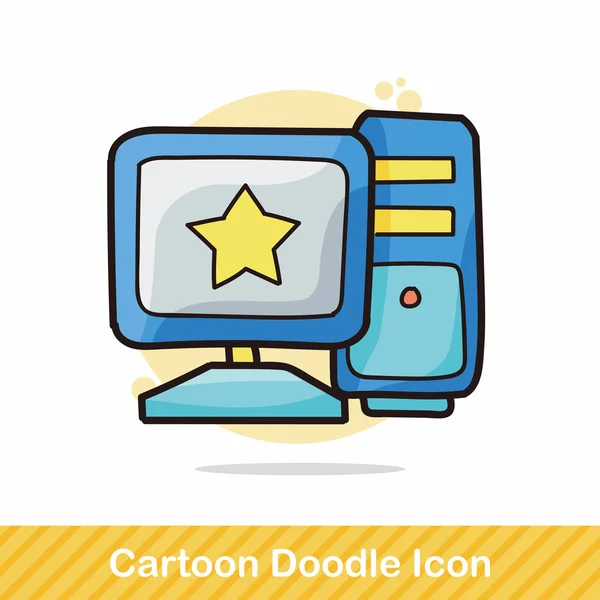 Ilustración vectorial doodle ordenador — Archivo Imágenes Vectoriales