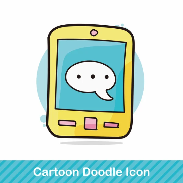 Mobiele telefoon doodle vectorillustratie — Stockvector