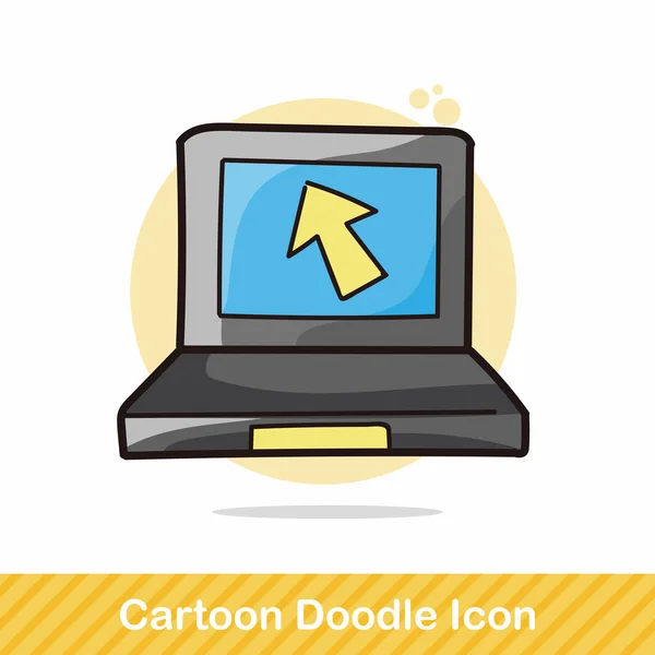 Dator doodle vektor illustration — Stock vektor