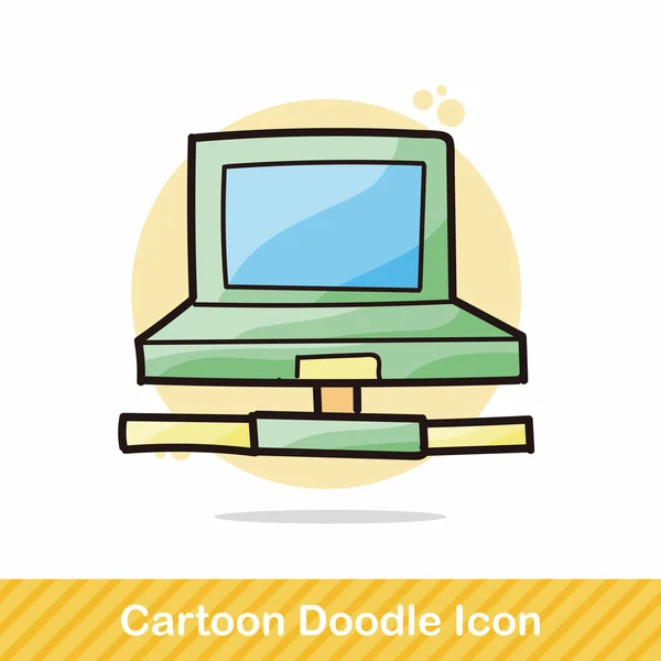Počítač doodle vektorové ilustrace — Stockový vektor