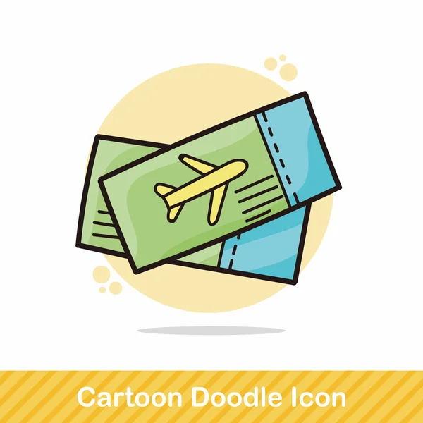 Illustration vectorielle de doodle billet d'avion — Image vectorielle