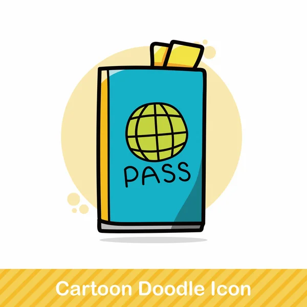 Passaporte doodle vetor ilustração — Vetor de Stock