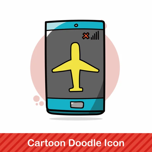 Mobiele telefoon doodle vectorillustratie — Stockvector