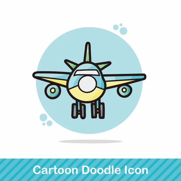 Avión doodle vector ilustración — Vector de stock