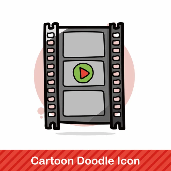 Película cinta doodle vector ilustración — Vector de stock