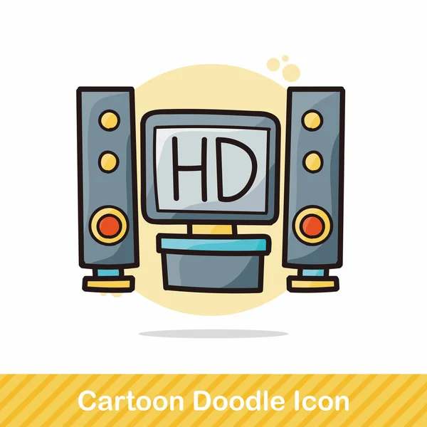 Tv doodle vector ilustración — Vector de stock