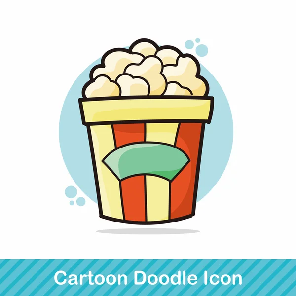 Ilustrasi vektor doodle popcorn - Stok Vektor