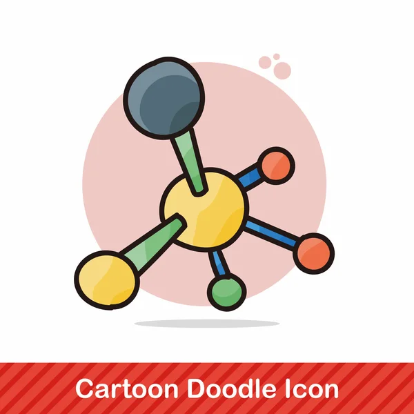 Molekulare Modellierung Doodle Vektor Illustration — Stockvektor
