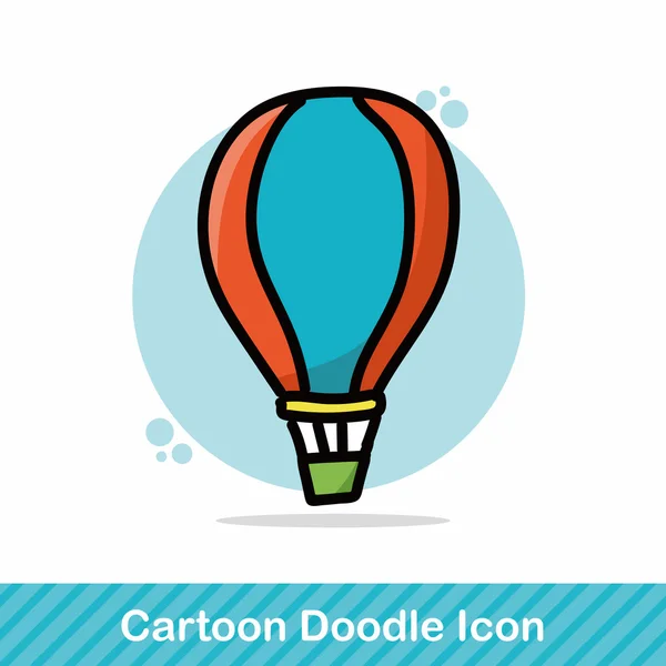 Illustration vectorielle de doodle couleur ballon à air chaud — Image vectorielle