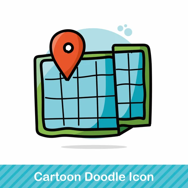Mapa de color doodle vector ilustración — Vector de stock
