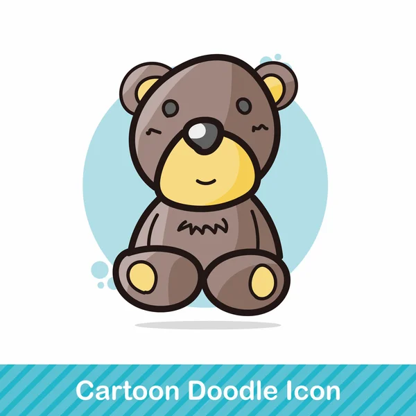 Medvídek barevný doodle vektorové ilustrace — Stockový vektor