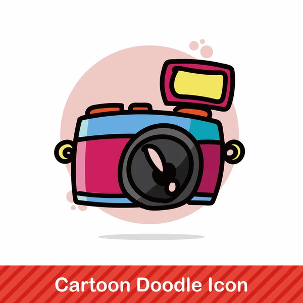 Camera color doodle vector illustration — Stock Vector