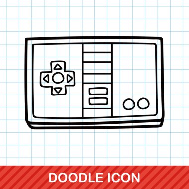 oyun kumandası doodle vektör çizim