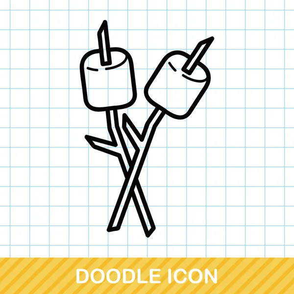 Marshmallow doodle vectorillustratie — Stockvector