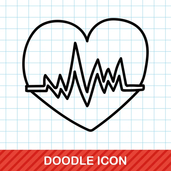EKG doodle vektorové ilustrace — Stockový vektor