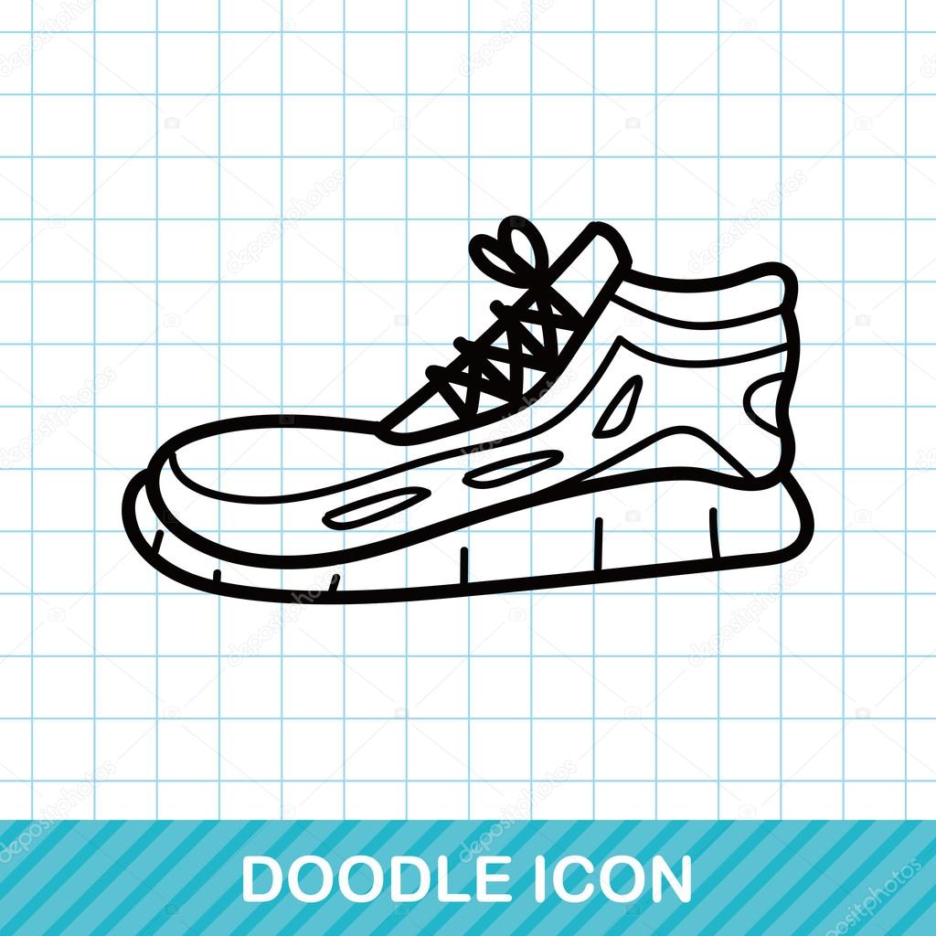 Running shoes doodle vector illustration — Stock Vector © wenchiawang