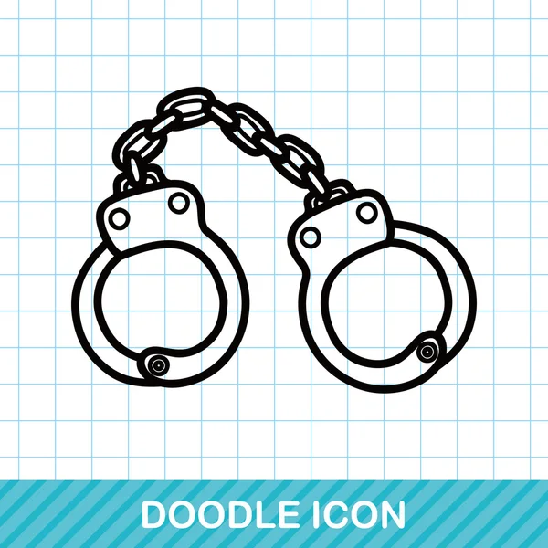 Χειροπέδες doodle εικονογράφηση φορέας — Διανυσματικό Αρχείο