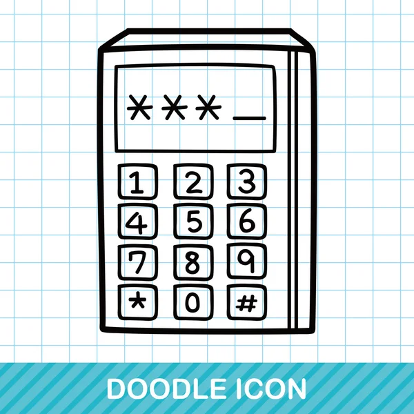 Credit card machine doodle drawing — Stock Vector © hchjjl 75523093