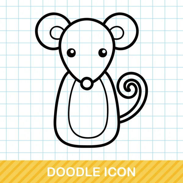 Zodiak chiński szczur doodle wektor ilustracji wektorowych ilustracji — Wektor stockowy