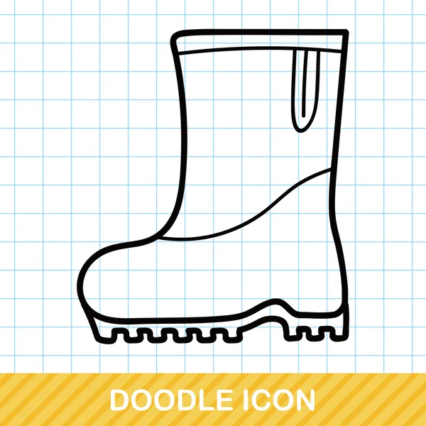 Rain boots doodle vector illustration — Stock Vector