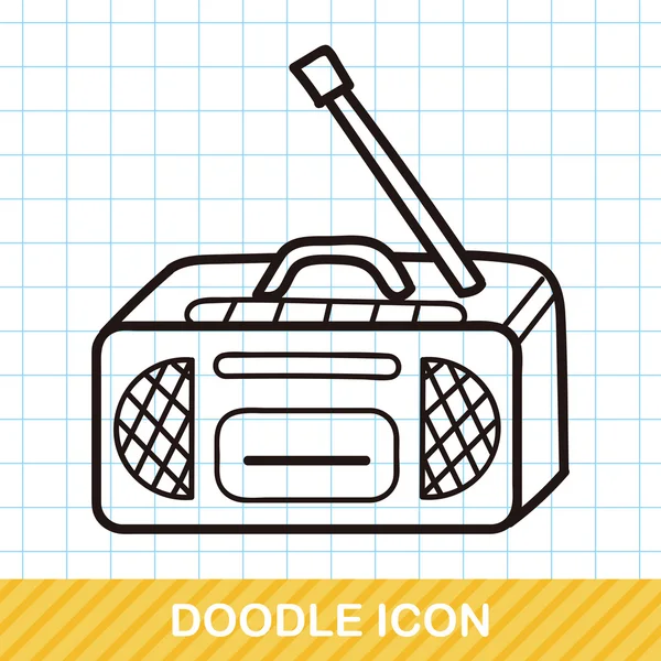 Radio doodle vektor illustration — Stock vektor