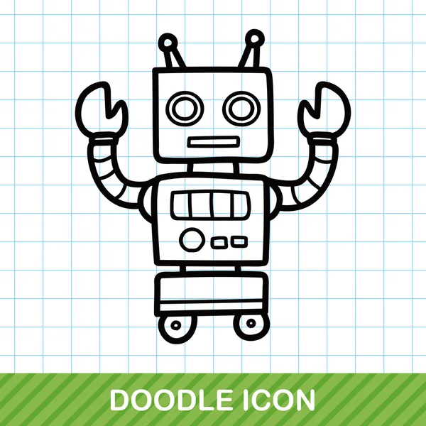 Robot doodle vector ilustración — Archivo Imágenes Vectoriales