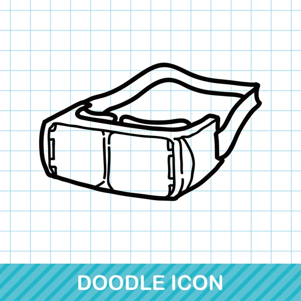 Gafas 3D doodle vector ilustración — Vector de stock
