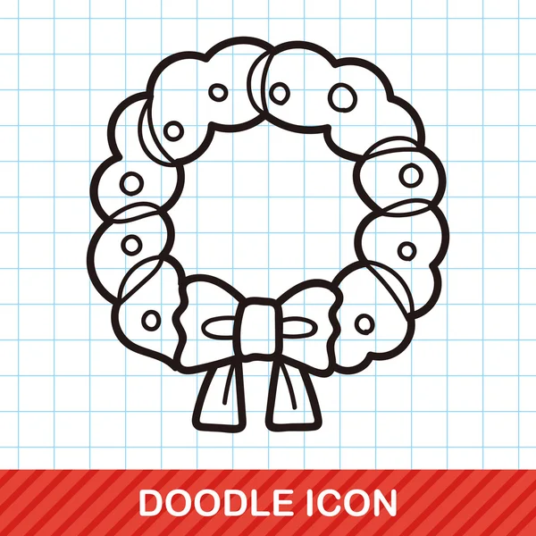 Illustration vectorielle de gribouille de couronne de Noël — Image vectorielle