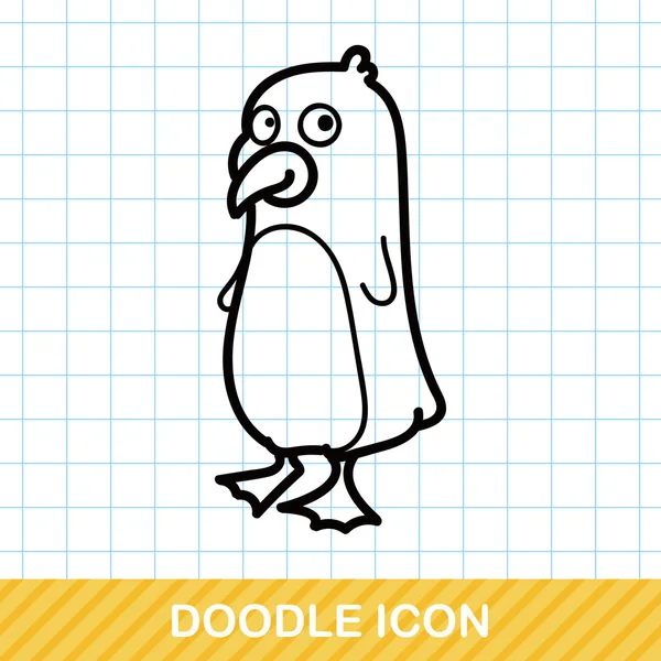 Animal pingüino garabato vector ilustración — Vector de stock