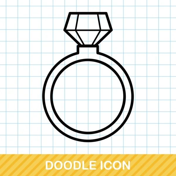 Diamante anel doodle vetor ilustração —  Vetores de Stock