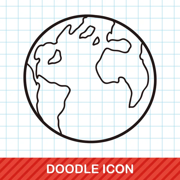 Planeta doodle vector ilustración — Vector de stock