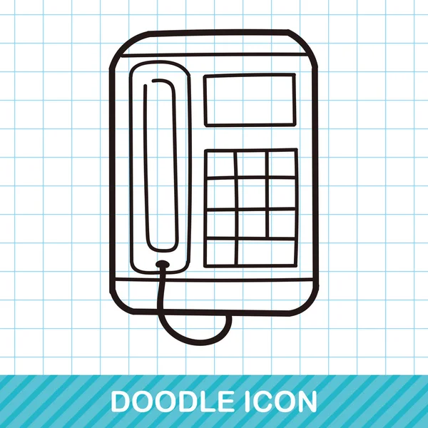 Telefon doodle vektor illustration — Stock vektor