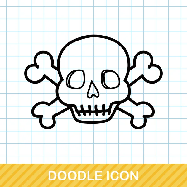 Skull Doodle Vektor Illustration — Stockvektor