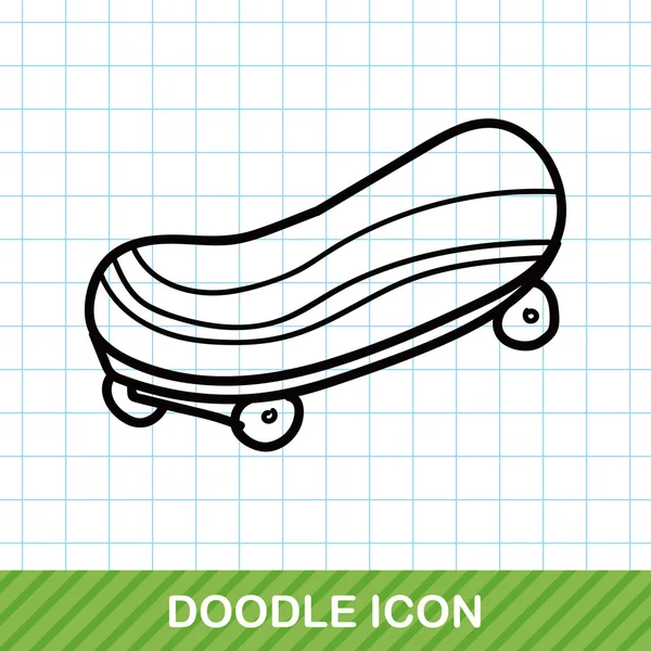 Skateboard doodle vector illustration — Stock Vector