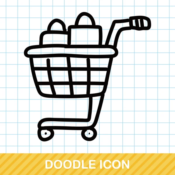 Shopping cart färg doodle vektor illustration — Stock vektor