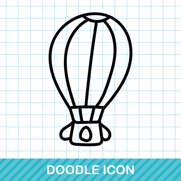 Varm luft ballong färg doodle vektor illustration — Stock vektor