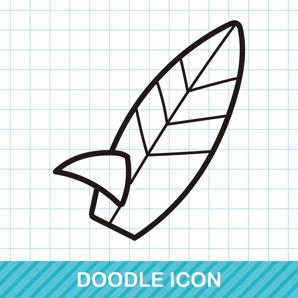 Sörf tahtası renk doodle vektör çizim — Stok Vektör