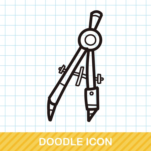 Kompasy barva doodle vektorové ilustrace — Stockový vektor