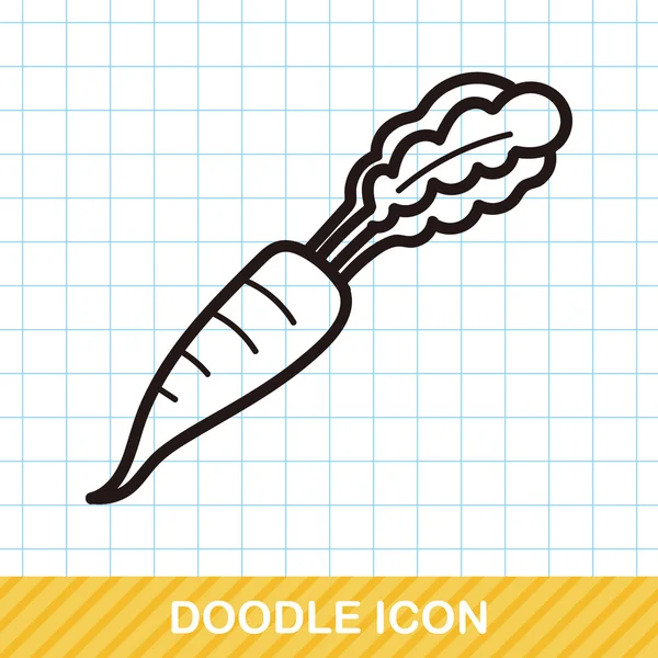 Vegetabiliska morot färg doodle vektor illustration — Stock vektor