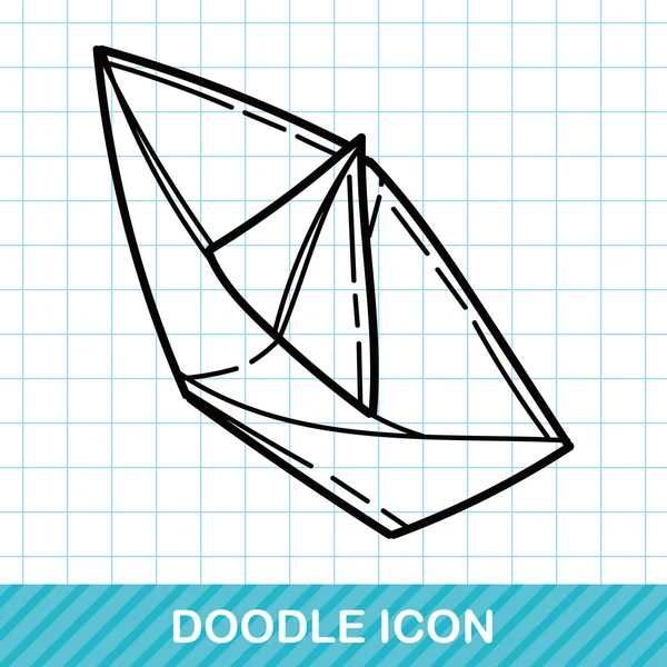 Illustration vectorielle de doodle bateau en papier — Image vectorielle