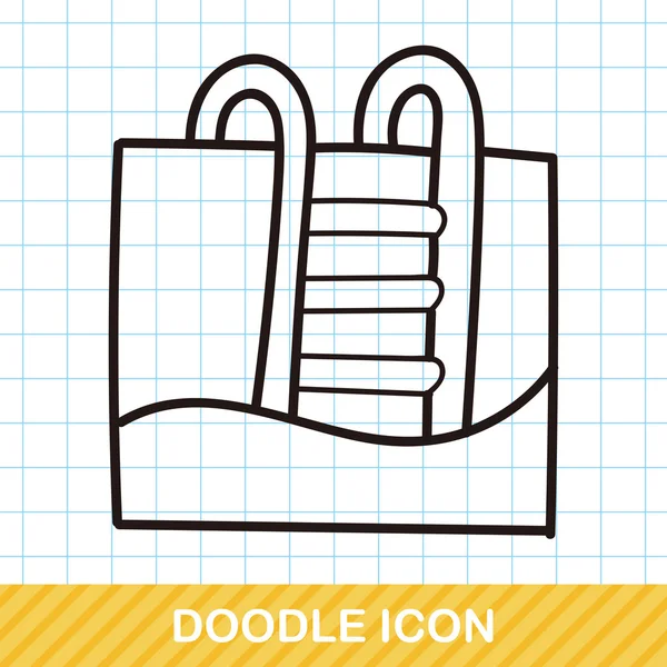 Piscina doodle vector ilustración — Vector de stock