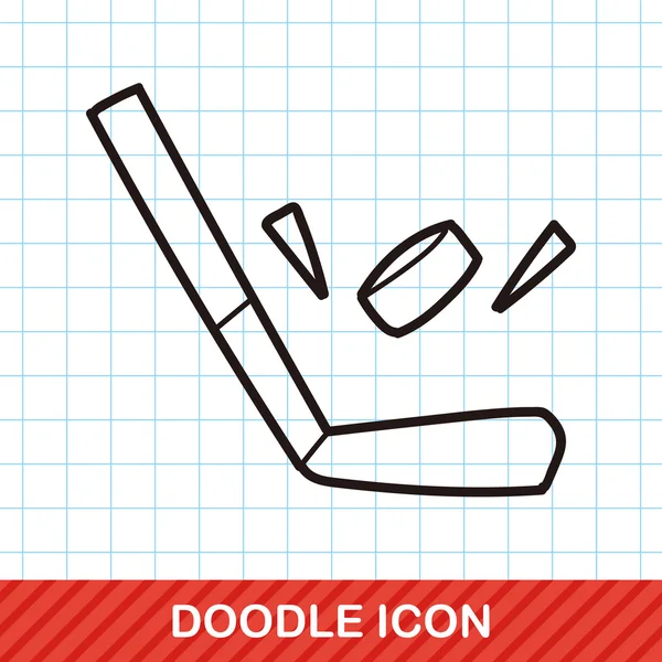 Hielo hockey doodle vector ilustración — Vector de stock