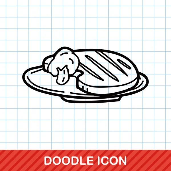 Vlees doodle vectorillustratie — Stockvector