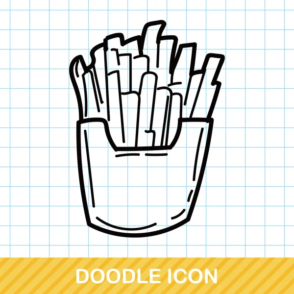 Pommes frites doodle vektor illustration — Stock vektor