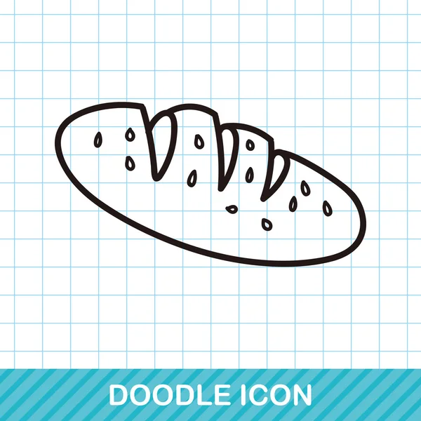 Brood doodle vectorillustratie — Stockvector