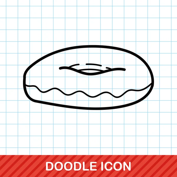 Donut doodle vector illustratie — Stockvector