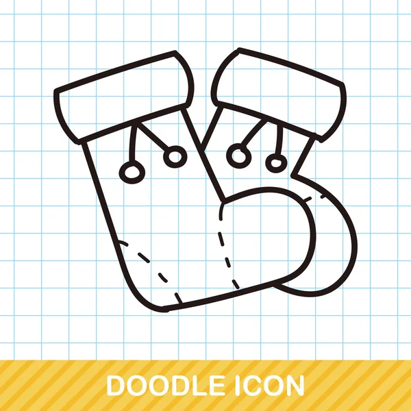 Baby sock doodle vector illustration — Stock Vector