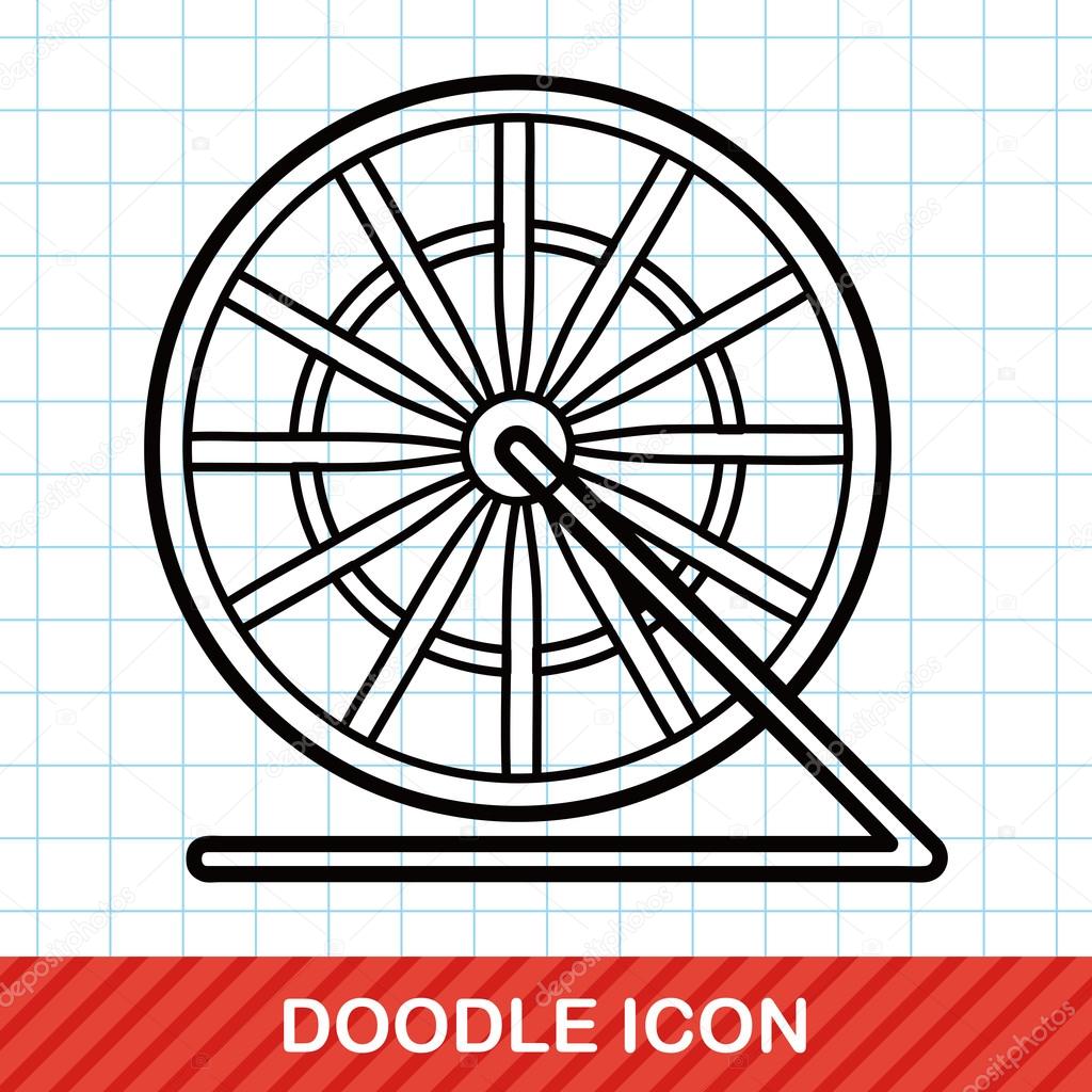 mouse wheel doodle vector illustration