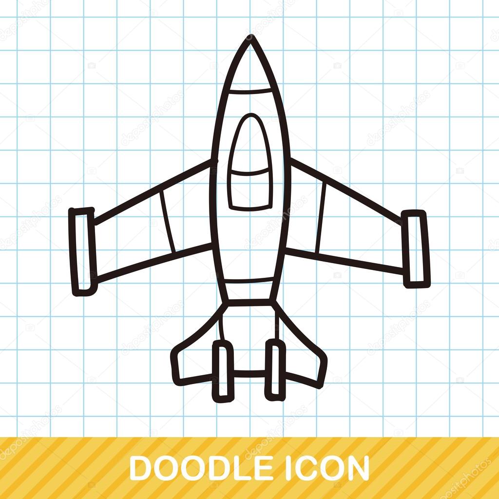 airplane doodle vector illustration